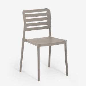 Set 4 scaune pentru gradina si exterior, AHD, din polipropilena, pentru bar si restaurant, Billow, Gri