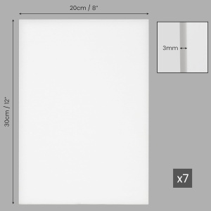 Set 7 panze pentru pictura Kurtzy, 20x30 cm, din bumbac, 3 mm grosime, alb - Img 7