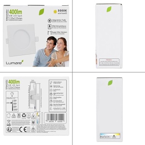 Set 9 Spoturi LED Extra Flat 6W 400 lm IP44 Alb 14 x 14 cm - Img 4