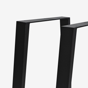 Set de 2 picioare de masa trapezoidale din metal negru Flare, Negru - Img 2