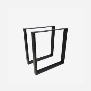 Set de 2 picioare dreptunghiulare pentru masa, AHD, 65 x 71 cm, din metal negru, stil industrial Quill