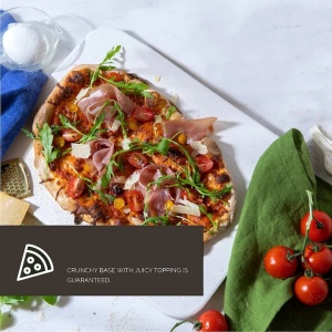 Set de pizza, lopata din lemn 29.5 x 28 cm, piatra de copt 38 x 30 cm, DOLCE MARE - Img 8