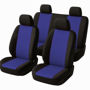 Set huse scaune auto universale, 7 piese, bumbac si poliester cu spuma, 2 scaune fata, bancheta spate in 4 piese, 4 tetiere