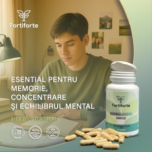 Supliment alimentar ASHWAGANDHA COMPLEX, Fortiforte, 60 capsule - Img 3