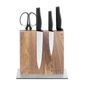 Suport cutite Navaris din lemn de acacia, cu 2 fete, 25x23x10 cm, 50416.025.05 - Img 2