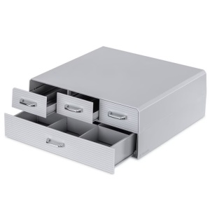Suport pentru capsule de cafea Navaris cu 4 sertare, Universal, 2 Nivele, Gri, 54092.02 - Img 5