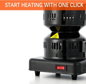 Aprinzator carbuni narghilea, electric, 450W, SmartWEB, tip ibric, negru, cu protectie termostatica, control temperatura si picioare antialunecare, capacitate 8 carbuni - Img 4