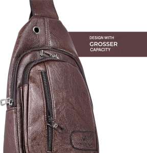 Borseta crossbody unisex, de umar sau de mana din piele, Donbolso, 3 compartimente, 30 X 16 X 10 cm - Img 3