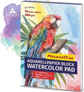 Caiet pentru desen, Tritart, A3, 10 coli, 300 g/m², hartie alba cu 2 texturi, fina/rigida, 59, 4x84, 1 cm - Img 2