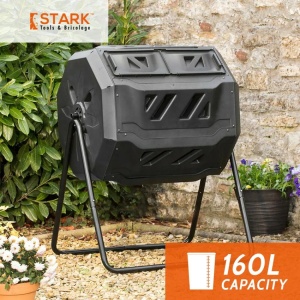 Compostiera rotativa Abacus, 160 L, cu 2 compartimente, pentru gradina - Img 2