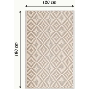 Covor pentru exterior JEMIDI, 120x180cm, polipropilena, rezistent la intemperii, usor de curatat, pentru balcon/terasa, Maro deschis - Img 5