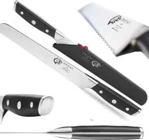Cutit de bucatarie pentru paine, Orient, Carbon Series, otel inoxidabil german X50 Ultra+, negru - Img 4