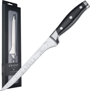 Cutit Macelar pentru dezosat si feliat, Orient, Carbon Series, premium, din otel inoxidabil german, X50 Ultra +, Negru