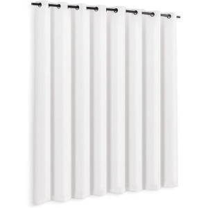 Draperie opaca cu inele Jemidi, 300 x 245 cm, Alb, Poliester - Img 5