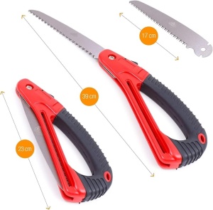 Fierastrau gradina, pliabil, 170 mm, dinti caliti-3D, maner cu protectie, Rosu - Img 2