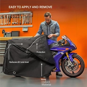 Husa impermeabila de bicicleta TeamObsidian, pentru 1-3 biciclete, material rezistent, protectie UV, Negru - Img 5