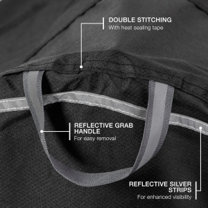 Husa impermeabila de bicicleta TeamObsidian, pentru 1 biciclete, L, material rezistent Oxford 300D, protectie UV, Negru - Img 2