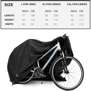 Husa impermeabila de bicicleta TeamObsidian, pentru 3 biciclete, XXL, material rezistent Oxford 210D, protectie UV, Negru - Img 7