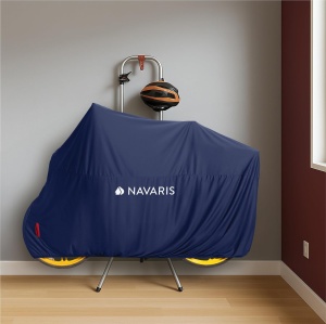 Husa pentru bicicleta Navaris, impermeabila, poliester, cu catarama si orificiu antifurt pentru lacat, 200x120x75 cm, Albastru Inchis - Img 5