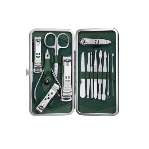 Kit manichiura/pedichiura, H&S, 14 piese, otel inoxidabil, geanta depozitare - Img 2