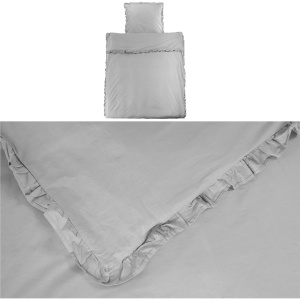Lenjerie de pat Jemidi, set 2 piese, 100% bumbac, Gri, 135x200cm, 80x80cm - Img 2