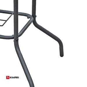Masa Rotunda Kiwari® Porto, Blat din sticla, Diametru 90 cm x Inlatime 71 cm, 4 Persoane, Gradina/Terasa, Gri - Img 6