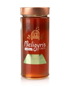 Miere cretana premium de munte Meligyris, Cimbru alb, 800g, 100% natural