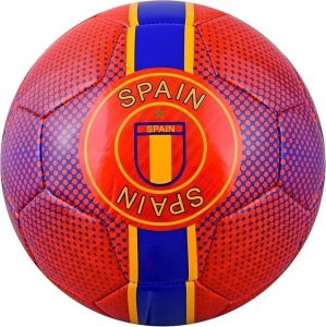 Minge Fotbal Vizari Spania, 32 panouri cusute, piele sintetica, camera cauciuc ranforsata, marimea 5, 68 cm, Rosu