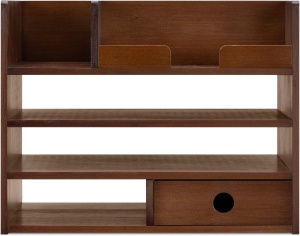 Organizator birou cu sertare Navaris, 33x24x26 cm, pentru documente si papetarie, maro, bambus - Img 2