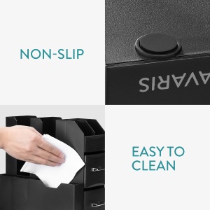 Organizator pentru cafea si ceai Navaris, suport pentru aparat cu 3 sertare pentru capsule si compartimente pentru acesorii, negru - Img 4