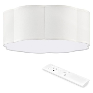Plafoniera de tavan cu lumina LED, Navaris, intensitate reglabila cu telecomanda, design alb, 2100 lm, 22W