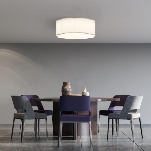 Plafoniera de tavan cu lumina LED, Navaris, intensitate reglabila cu telecomanda, design alb, 2100 lm, 22W - Img 3