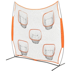 Plasa de antrenament Navaris, portabila, din poliester, cu 5 tinte, cadru inclus, 2.4 m x 2.4 m, geanta pentru transport - Img 7