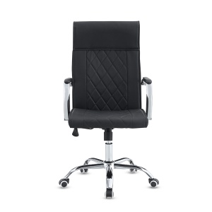 Scaun Birou Kiwari® Elm, Spatar Inalt, Sezut din Piele PU, Reglabil pe Inaltime, Baza Metal Rotativa, Design Executiv cu Cusaturi Decorative, Capacitate 120 kg, Negru - Img 6