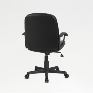 Scaun birou Kiwari Issa, suprafata PVC, brate PP, mecanism Up&Down, baza nylon, roti nylon, Negru - Img 10