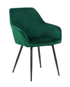 Scaun cu brate/Fotoliu bucatarie de Dining/Living/Bucatarie Kiwari® Verdi, Catifea, Ergonomic, 50x41x84cm, Verde Smarald