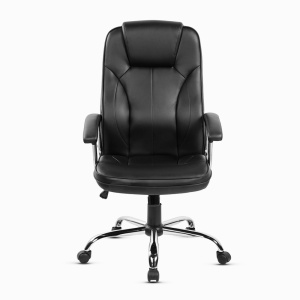 Scaun de birou ergonomic Kiwari® Ako, spatar inalt, mecanism inclinabil cu reglaj pe gaz, brate ergonomice fixe din PP, baza cromata, roti nylon silentioase / rotatie 360°, tapiterie PU+PVC, suporta 136 kg, Negru - Img 9