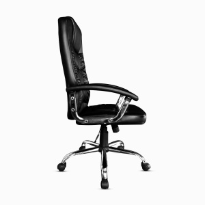 Scaun de birou ergonomic Kiwari® Nobu, spatar inalt, mecanism inclinabil cu reglaj pe gaz, rotatie 360°, brate fixe PP rezistente, baza cromata stabila, roti nylon silentioase, tapiterie PU+PVC neteda si usor de curatat, suporta 136 kg, Ne - Img 10