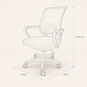 Scaun de birou Kiwari® Flow, spatar din plasa, sezut tapitat, reglabil pe inaltime, baza din nylon, roz - Img 2