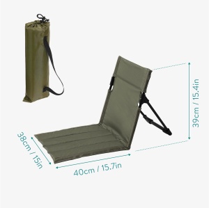 Scaun de plaja pliabil Navaris, 600D Oxford, 40 x 38 x 39 cm, pentru camping si activitati in aer liber, geanta pentru transport, Verde - Img 8