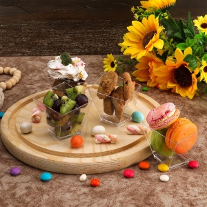 Set 100 Mini Cupe pentru Desert, Belle Vous, cu 100 de ligurinte, Reutilizabile, 60 ml, Plastic, Transparent - Img 2
