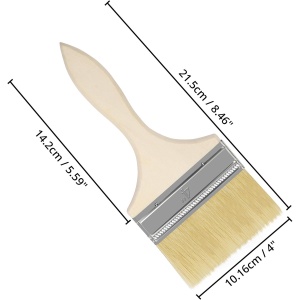 Set 12 de pensule Kurtzy, 21.5 x 10.16 cm, multifunctionale, pensule profesionale pentru vopsit si lacuit, maner din lemn, Maro - Img 5