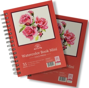 Set 2 caiete de desen pentru acuarele, Art-n-Fly, A5, 300 g/m², 35 coli, cu spirala, hartie alba, 21, 50x14 cm