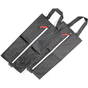 Set 2 saculeti depozitare incaltaminte TRAVELTO, 43.5 x 19.5 x 17.5 cm, din nylon, cu fermoar si maner, lavabili la masina de splat, Gri