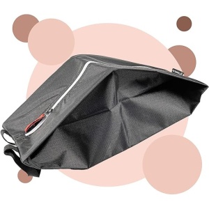 Set 2 saculeti depozitare incaltaminte TRAVELTO, 43.5 x 19.5 x 17.5 cm, din nylon, cu fermoar si maner, lavabili la masina de splat, Gri - Img 3