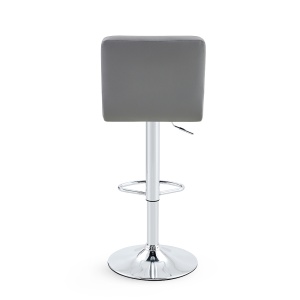 Set 2 Scaune Bar/Bucatarie Kiwari® Lior, Inaltime 59-79 cm, Sezut PU, Spuma si Baza Rotativa Crom, Design Modern Bucatarie/Dining, Capacitate 120 kg, Gri - Img 9