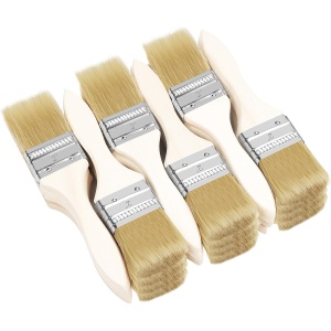 Set 24 de pensule Kurtzy, 20 x 5.1 cm, multifunctionale, pensule profesionale pentru vopsit si lacuit, maner din lemn, Maro - Img 7