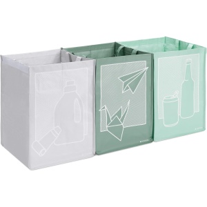 Set 3 saci reciclare Navaris, impermeabili, reutilizabili, 30x30x43cm, multicolor