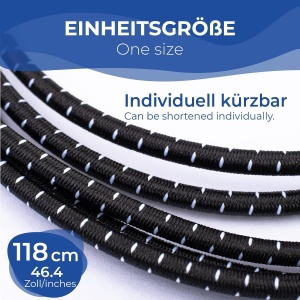 Set 5 sireturi elastice sport EVEREST FITNESS, fara legare, reglabile, universale 118 cm, din nylon, pentru adulti si copii, negru - Img 2