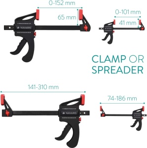 Set de menghine portabile profesionale Navaris, cu cleme de fixare ajustabila si presare, deschidere de 100-150 mm, forta de prindere 20-60 Kg, 4 bucati - Img 7